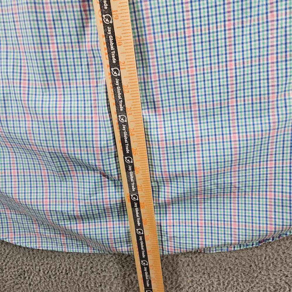 Vineyard Vines Slim Fit Whale Shirt Mens XL Pink Blue Green Plaid Button Down - Picture 8 of 9